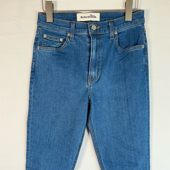 REFORMATION Mid-Rise Skinny Leg Jeans Size 27 Run Small. - Picture 5 of 10